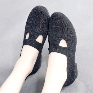 [Free Shipping] Mesh Shoes 2024 Spring/Summer Collection Soft-Soled Non-Slip Breathable Flat-Heeled Lightweight Casual Shoes Mom Shoes WomenS Shoes