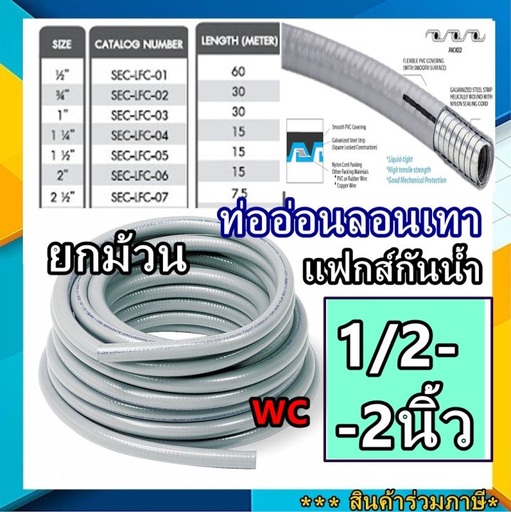 (ยกลัง) ท่ออ่อนเหล็กกันน้ำ ท่ออ่อนเทากันน้ำ (Liquidtight Flexible Metal ...