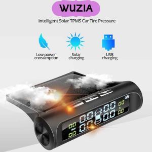 FELIZ Năng lượng trời Báo động áp suất lốp xe ô tô Màn hình LCD 4 cảm biến bên ngoài Cảnh báo an toàn cho lốp xe Di động Phổ thông Hệ thống giám sát TPMS