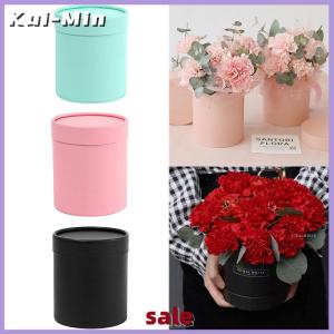 Kui-Min Flower Box 12cm Round Cardboard Gift Boxes Wedding Party Rose Flower Decoration