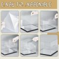 Barydat Clear Hat Display Case Acrylic Baseball Hat Display with Stainless Steel Risers Baseball Holder Stand Dustproof UV Protection Cabinet for Memorabilia Display. 