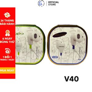 Tai nghe V40 nhét tai chống ồn nhẹ bass ổn phù hợp mọi thiết bị