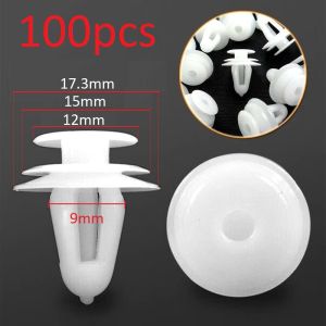 Set 100 đinh tán nhựa 9mm (màu trắng) cho xe hơi - Chốt vít nở nút gài tappi cho ô tô Fender