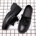 ALVIN Korea Fashion Loafers For Men Casual Leather Loafers Black Leather Shoes School Shoes men high school#8958. 