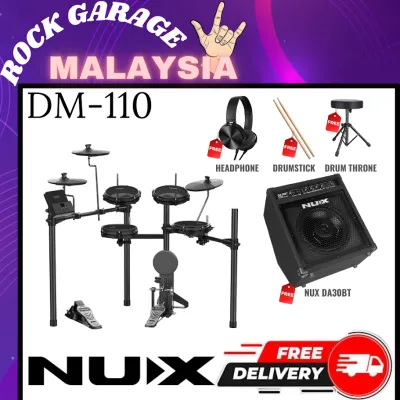 NUX DM-110 5-Piece Digital Electronic Drum Set with Amplifier And Drum Throne ( DM1X DM-1X DM 110 DM110 )