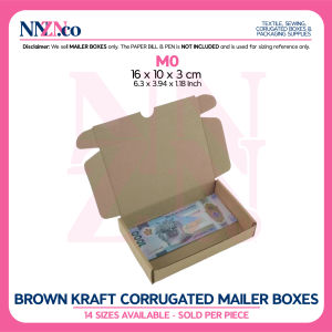 NNZN M-Mailer Box Corrugated Brown Kraft Box T-Mailer Shipping Box Gift Box Packaging Box - 15 Sizes