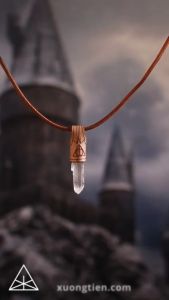 Mặt Dây Chuyền Da Tinh Thể Thạch Anh Tự Nhiên Harry Potter Bảo Bối Tử Thần – Xưởng Tiên