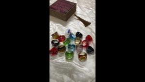 Handmade Wire Wrapped Floral Glass Rings Ethnic Inspired Artistics Crafted Comfortable