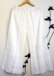 Womens Exclusive Ready Stock Trendy New Grand & Elegant Looking Indian Chikankari Embroidery Palazzo Pants Soft Comfortable Suitable For Many Occasions
