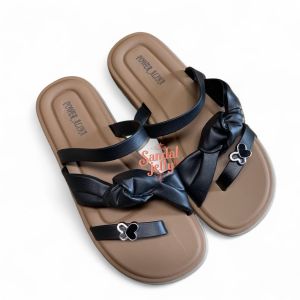 Sandal Jelly Wanita Terbaru/Sendal Flat Karet Kepang simpul Cewek Kekinian Alina 009-H2 Jelly Import