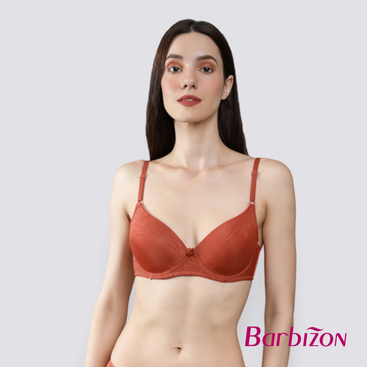 Barbizon Color Your Life Jacquard Rust Full Cup Bra with Underwire ...