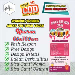 Size 60X160 cm Aneka Jus Buah Segar Free Custom Design