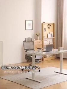 Adjustable Desk Home Height Adjustable Table Inligent Tempered Glass Computer Desk Study Office Desk