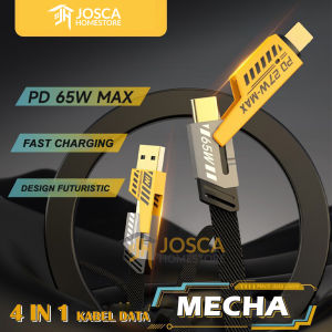 Kabel Data 4 in 1 Fast Charging Kabel Charger Type C USB iOS Lightning Android Iphone Mecha Style