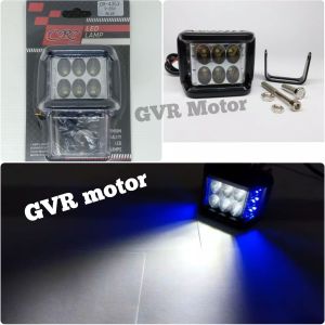 Lampu tembak sorot led 6 mata plus strobo flash cr7 Universal untuk semua Motor