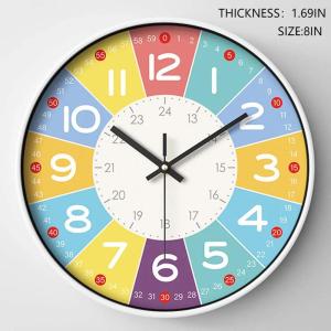 Silent Quartz Clock Wall Clock Colorful KidsTeaching Colored Numbers Silent Quartz Clock Household