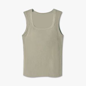 (SG InStock) Slim Fit S Shape Square Neck Tank Top (Crop Blouse Cotton Singlet Athletic Cropped) - SNP02