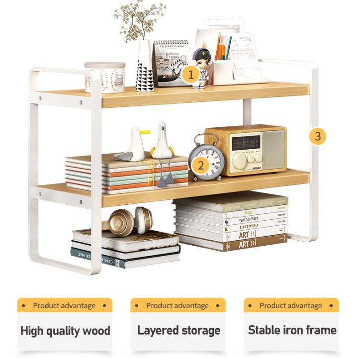 Desktop Bookshelf Stationery Desk Rack Student Dormitory Bookshelves ...