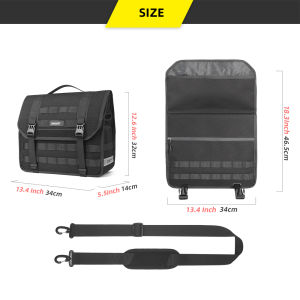 Rhinowalk Motorcycle Side Bag Waterproof 13L Large Capacity Quick Release Motorcycle Saddle Bag Rear Seat Tail Side Rack Pannier Bag Portable Luggage Storage Shoulder Bag Handbag Travel Riding Bag Moto Accessories