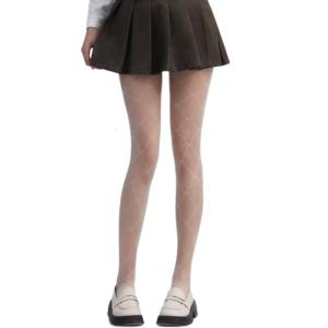 Women Japanese Style Argyle Bowknot Patterned Pantyhose Stockings Aesthetic Sheer Silk Tights Summer Leggings Hosiery