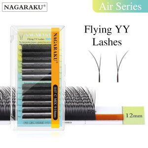 NAGARAKU Flaying Y Shape Eyelash Extension Double Tips Premade Fans YY Eyelashes