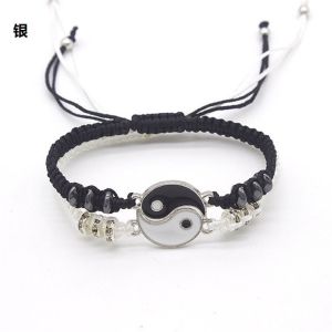 2Pcs Couple Rope Bracelet Friendship Best Friend bracelets Tai Chi Necklace Bracelet Valentines Sets