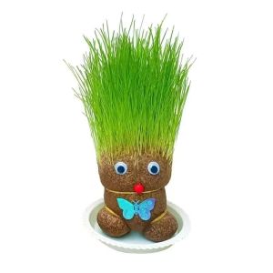 Growing Office Plant Decor Grassheads Doll Toys Small Potted Plants Gift for Children Room Decor