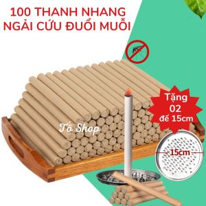 Combo 100 thanh nhang ngải cứu: xông nhà đuổi muỗi giúp bạn giảm stress ngủ ngon hơn mỗi ngày (tặng kèm 2 đế cắm inox )