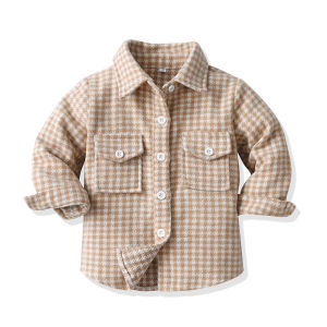 Rolanko kanak-kanak bayi kanak-kanak Plaid Shirts Jacket Windbreakers Coat Long Sleeve Shirt Top Outwear pakaian 2-8 tahun