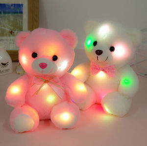 PAPITE HOT【Ready Stock】20CM Lovely Cotton Luminous Plush Toys Kawaii Light Up LED Teddy Bear Stuffed Plush Toy Colorful Glowing【Free Shipping】