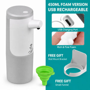 Automatic Soap Dispenser Rechargeable Smart Sensor Hand Wash Foam Gel Dispenser for Kitchen Bathroom