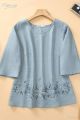 Áo trung niên thiết kế thanh nhã nhẹ nhàng chất liệu Linen gân tre cao cấp AN4L0428 Thời trang Thiều Hoa. 