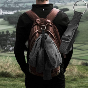 Luggage Clip Coat Holder Belt Backpacks Circle Hook Regulable Travel Belt with Spring Clip
