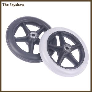 [The Fayshow] 6 Inch Wheels Smooth Flexible Heavy Duty Wheelchair Front Castor Solid Tire Wheel Wheelchair Replacement Parts