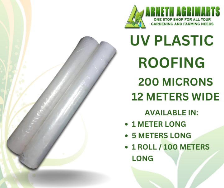 UV PLASTIC ROOFING 200 MICRONS (8 MIL) 12m WIDE Garden Rain Protection ...