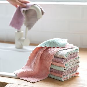 Kain lap Meja piring dapur Tebal Anti Minyak  Kain Lap Microfiber Bahan lembut Serap Air