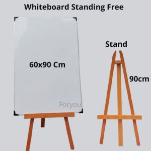Paket Whiteboard Standing 60x90 cm - Stand / Penyangga Papan Tulis Free Spidol Penghapus