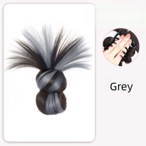 CBHH with Highlights Hair Bun Claw Clip Bowknot Synthetic Hairpiece  Fluffy Bun Head Wig Women