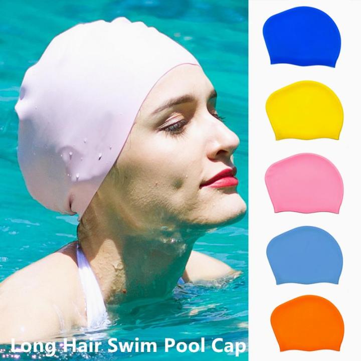 Swimming Cap Men Women Adult Kid Sports Silicone Long Hair Swim Pool Hat  Cover