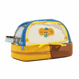 LETOY Elephant Embroidery Cute Pencil Case Large Capacity Kawaii Pencil Case Organizer Multi-layer Storage Handheld Zipper Pencil Case School Supplies