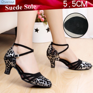New Latin Womens Square Soft Soled Medium And Low Heel Social Dance Shoes