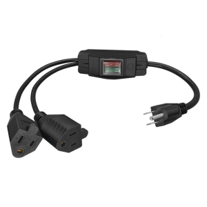 5-15P to 2x 5-15R Power Cord with Switching For Home Office Electronics Computer Power Adapter Cord Accessories