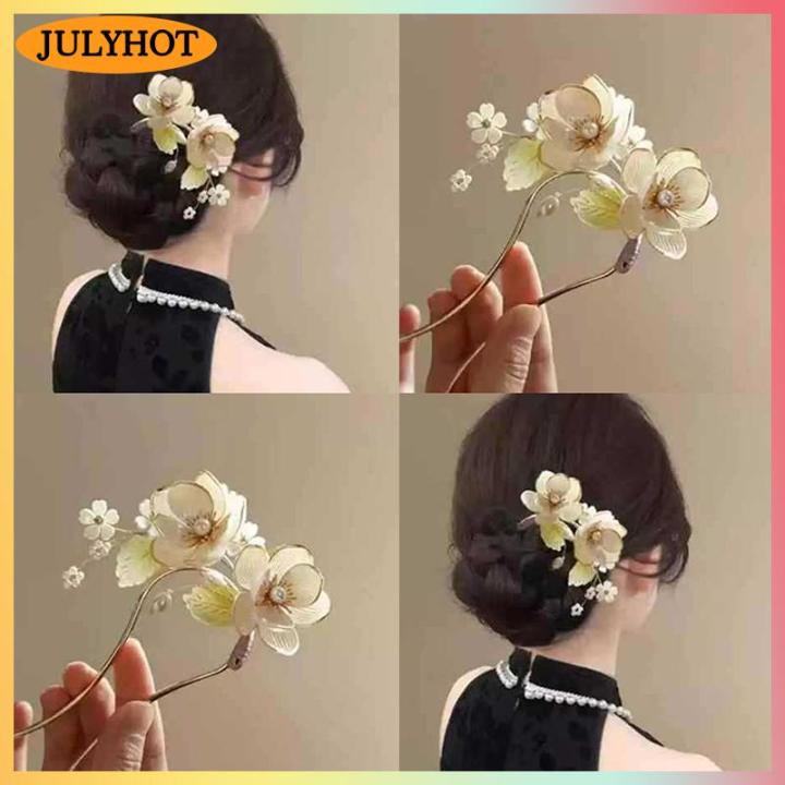 JULYHOT 💖[HOT SALE]🎈🎈 Thanh Lịch Cổ Điển Hợp Kim Kẹp Tóc Magnolia Thiết ...