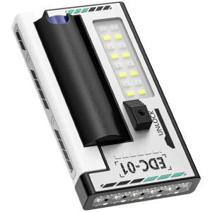 AE New 5LED Flashlight USB Rechargeable digital display outdoor red and blue warning magnetic portable EDC Work Light