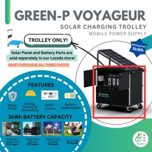Green-P Voyageur (Trolley Only) Solar Charging Trolley 3kWh Battery 2000W 220V Portable Waterproof Mobile Power Station for Outdoor Event Camping Tourism