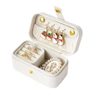 SG]Simple and portable mini jewelry box stud earrings exquisite accessories ring necklace travel carry small storage box