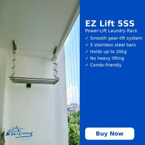 EZ Living / Ez Lift 5ss / Gears System Manual Laundry Rack / laundry Rack / Manual Gears System / Manual Clothes Drying Rack / Drying Rack / Manual Laundry Rack System / Drying Clothes / Clothes Hanger