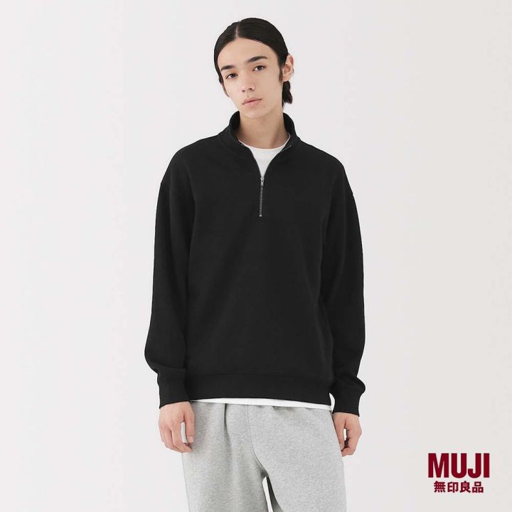 MUJI Men Double Knitted Half Zip Pullover | Lazada Singapore