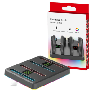 Efficient Gamepad Dock For NS2 Two Controllers With Adjustable Colorful Lights And Stable Nonslip Base