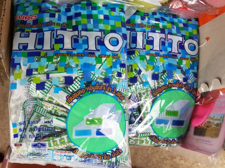 Kẹo bạc hà Hitto 3 màu Thái Lan, gói 100 viên